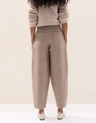 Relaxed Boiled Wool Trousers