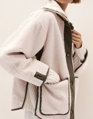 Relaxed Borg & Knit Coat