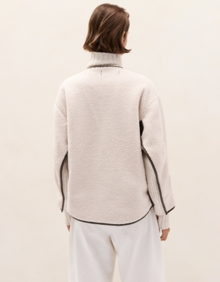 Relaxed Borg & Knit Coat