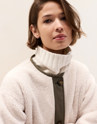 Relaxed Borg & Knit Coat
