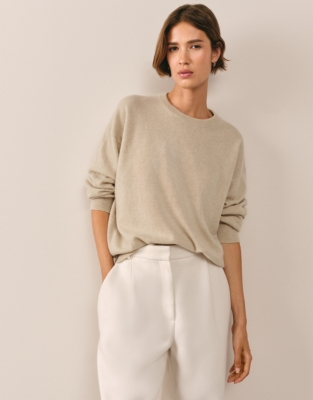Relaxed Cashmere Crew Neck Jumper - Pistachio