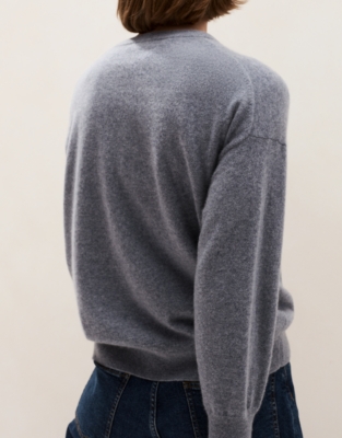 Relaxed Cashmere Crew Neck Jumper - Grey Marl