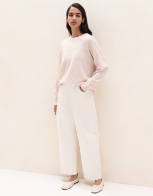 Relaxed Cashmere Crew-Neck Jumper - Pink