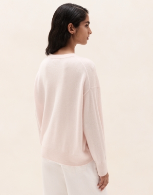 Relaxed Cashmere Crew-Neck Jumper - Pink