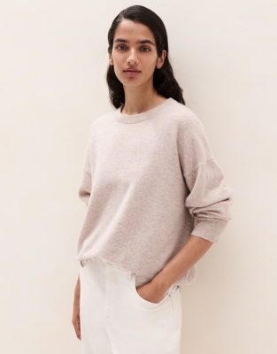 Relaxed Cashmere Crew-Neck Jumper - Mid Taupe Marl