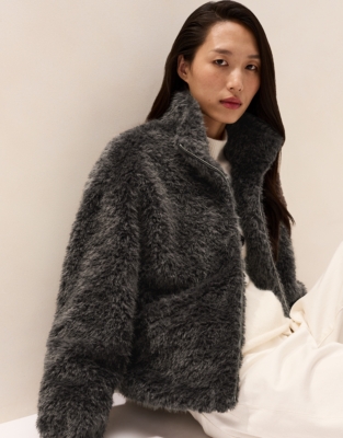 Relaxed Faux-Fur Jacket