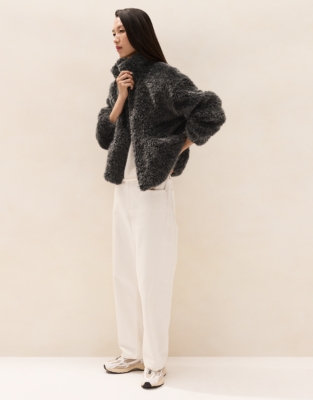 Relaxed Faux-Fur Jacket
