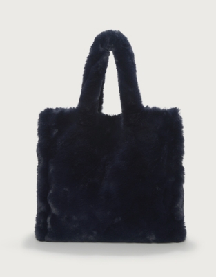 Relaxed Faux Fur Shopper Bag Bags Purses The White Company UK