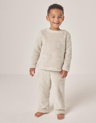 Relaxed Fit Snuggle Fleece Grey Set (1–12yrs)