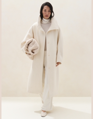 Relaxed Funnel Collar Coat 