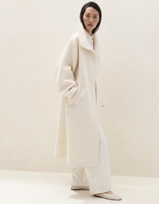 Relaxed Funnel Collar Coat 