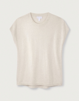 Relaxed Knitted T-Shirt - Cloud Marl