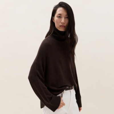 Relaxed Roll Neck Jumper with Cashmere