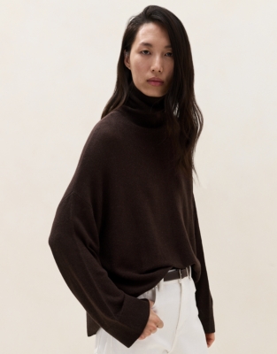 Relaxed Roll Neck Jumper with Cashmere