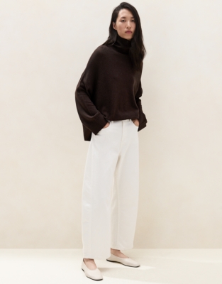 Relaxed Roll Neck Jumper with Cashmere