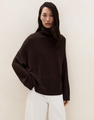 Relaxed Roll Neck Jumper with Cashmere
