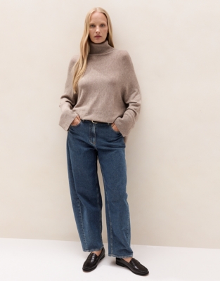 Relaxed Roll-Neck Jumper with Cashmere