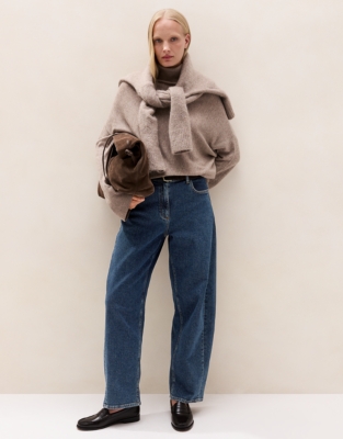 Relaxed Roll-Neck Jumper with Cashmere