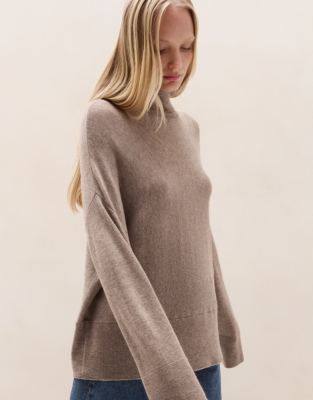 Relaxed Roll-Neck Jumper with Cashmere