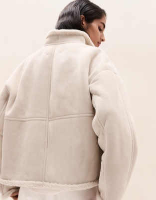 Relaxed Shearling Cocoon Coat