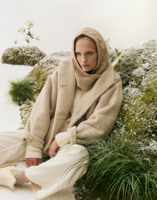 Relaxed Shearling Cocoon Coat