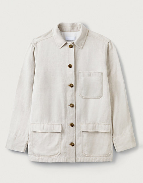 Relaxed Utility Jacket with Linen | Coats & Jackets | The White Company UK