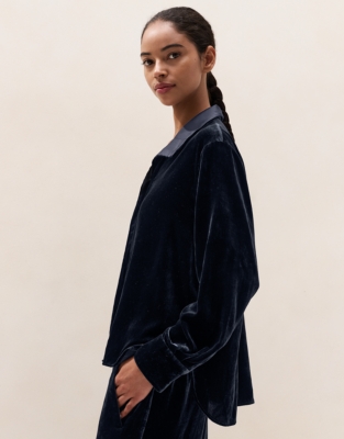 Relaxed Velvet Boyfriend Shirt