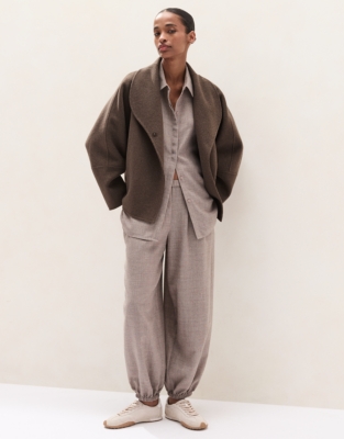 Relaxed Wool Gauze Joggers