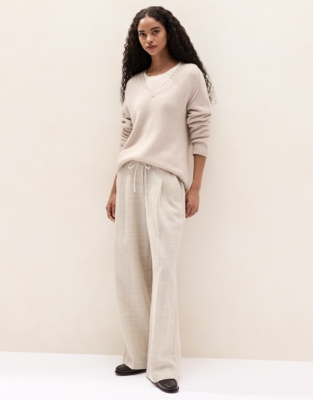 Relaxed Wool Linen Trousers