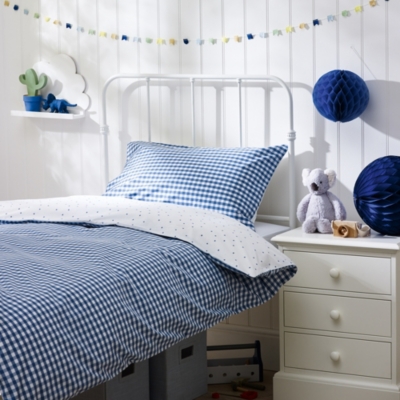 white company cot bed bedding