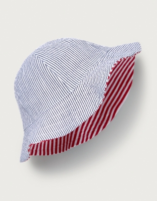 Reversible Stripe Bucket Hat Baby Boys' The White Company UK