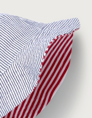 Reversible Stripe Bucket Hat Baby Boys' The White Company UK