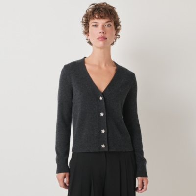 Rhinestone Star Button Cardigan