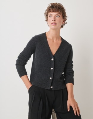 Rhinestone Star Button Cardigan