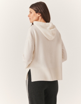 Rib Detail Hoodie with Cashmere