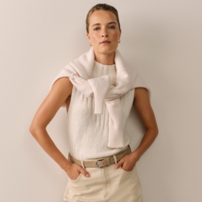 Rib Detail Knitted Tank with Alpaca