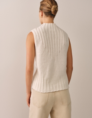 Rib Detail Knitted Tank with Alpaca