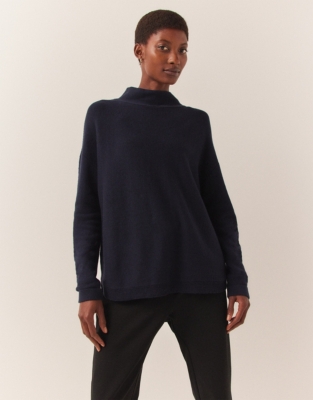 Rib Frame Zip Side Jumper with Recycled Cotton