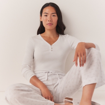 White V-Neck Micromodal Pyjama Top – Yawn