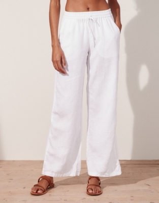 linen white trousers