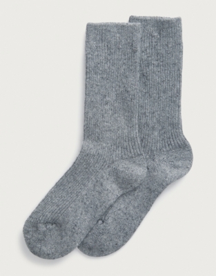 Ribbed Boot Socks - Mid Gray Marl