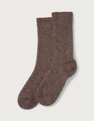 Ribbed Boot Socks - Chocolate