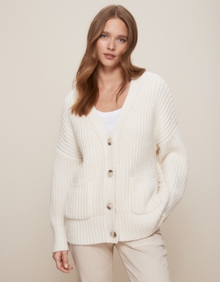 Ribbed Boyfriend Cardigan Clothing Sale The White Company UK