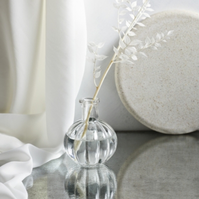 Ribbed Bud Glass Vase Gifts for the Host The White Company US