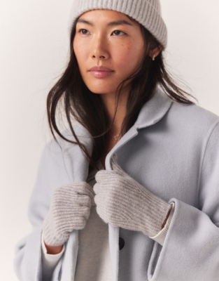 Ribbed Cashmere Gloves Accessories Sale The White Company UK