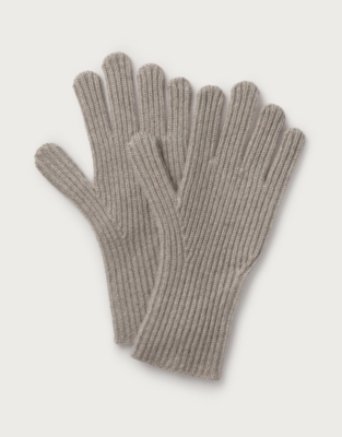 Ribbed Cashmere Gloves - Rye Marl