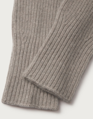 Ribbed Cashmere Gloves - Rye Marl