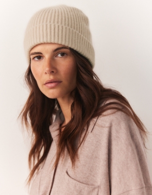 Ribbed Cashmere Hat Accessories Sale The White Company UK
