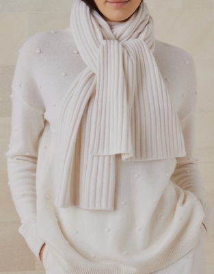 White company cashmere clearance scarf