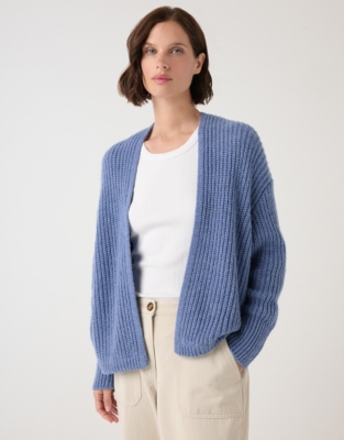 Ribbed Edge to Edge Cardigan with Alpaca